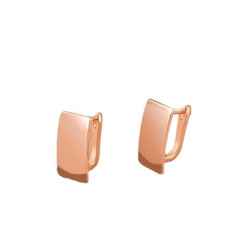 Fashion Simple Rose Gold Square Clip Ear Buckle