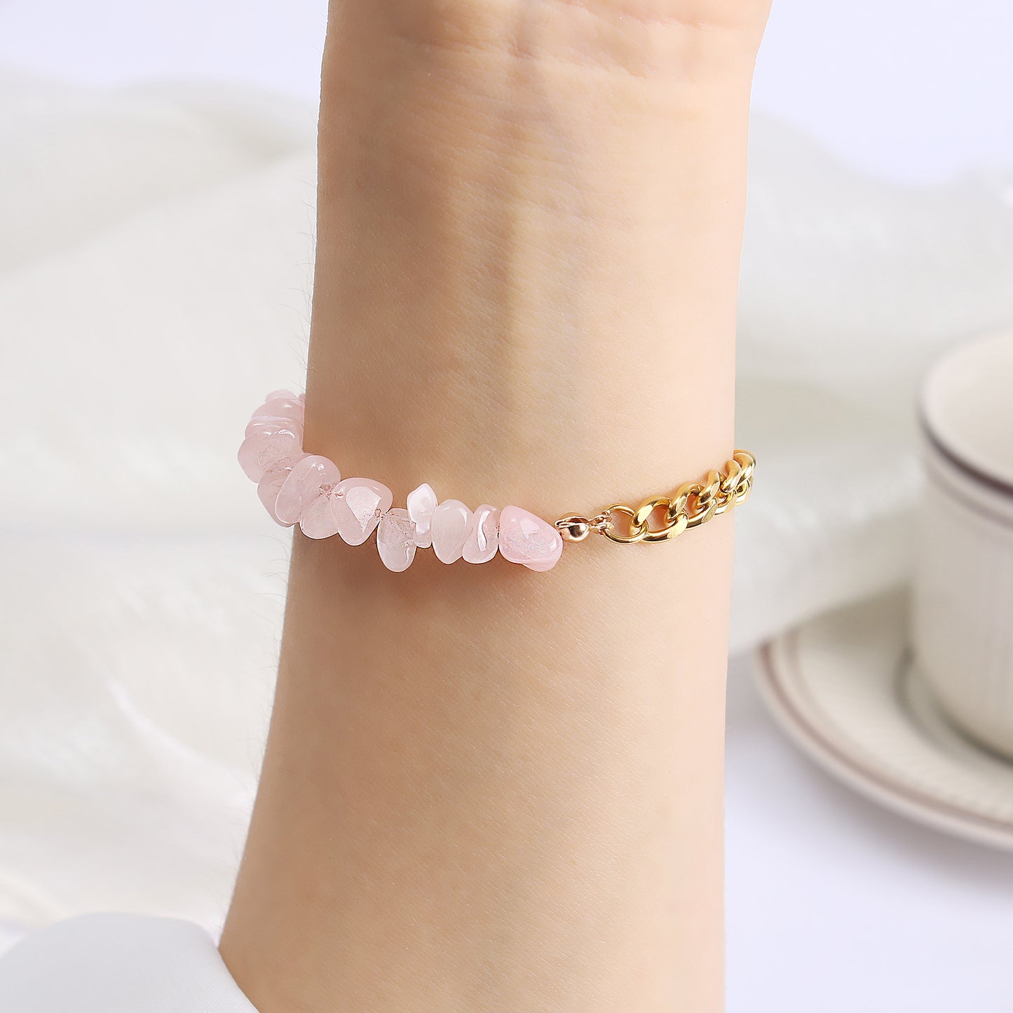 Women's Summer Vacation Natural Stone Crystal Gravel Bracelets