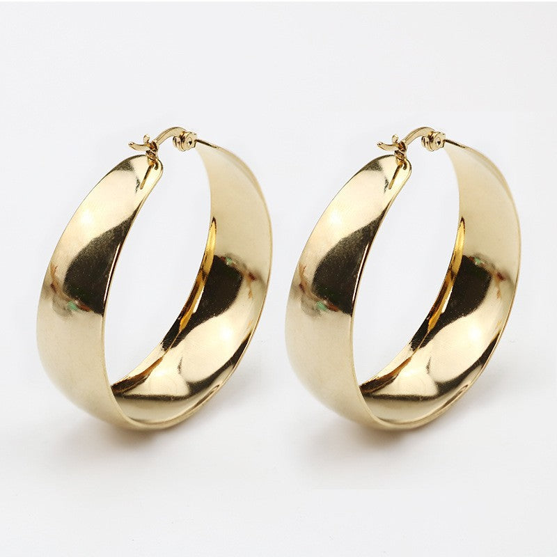 Women's Stylish Simple Personality Trendy High Profile Large Titanium Steel Clip Ear Buckle