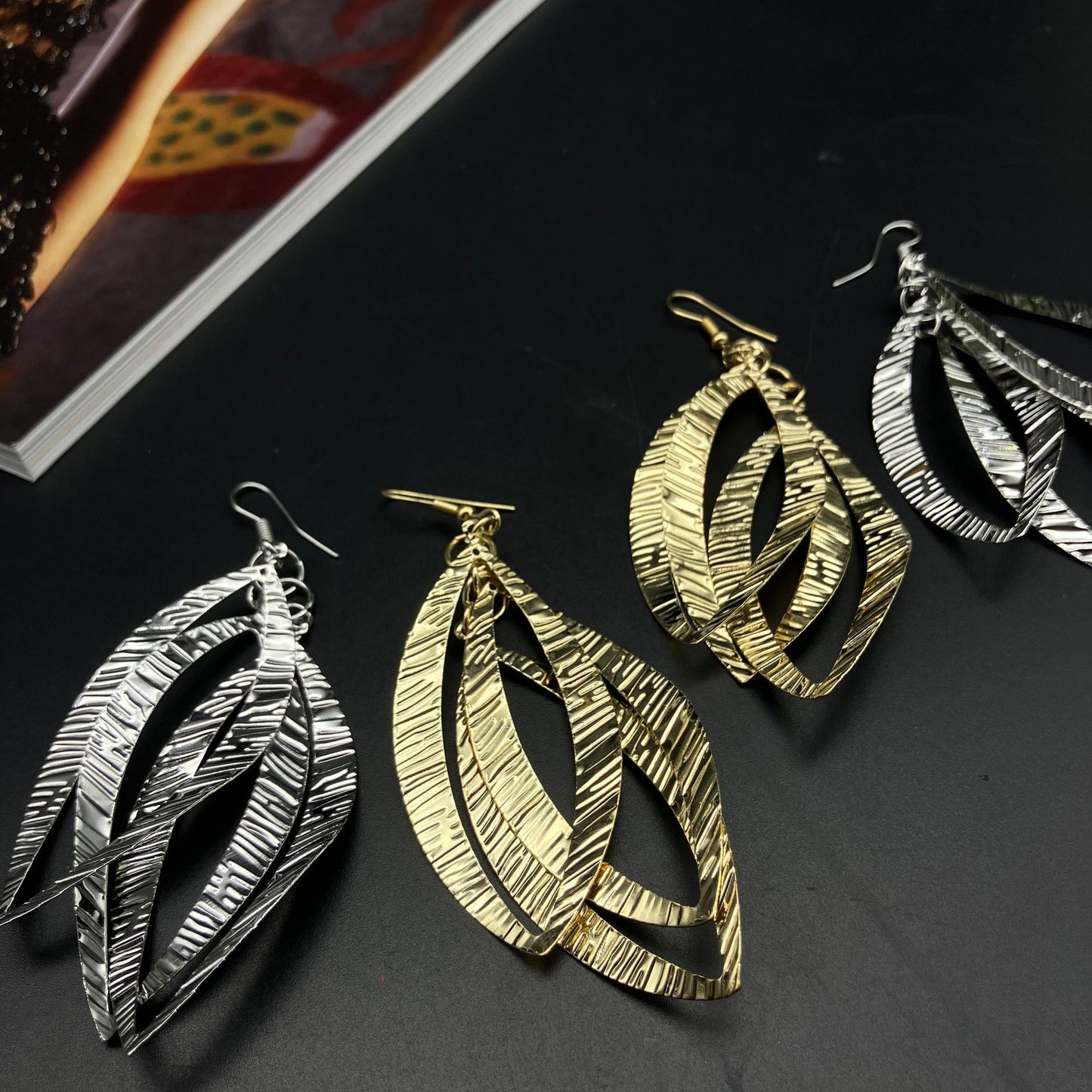 Metal Electroplated Accessories Personalized Eardrops Exaggerated Earrings