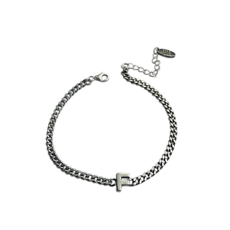 Damen-Armbänder im koreanischen Stil aus Sterlingsilber mit englischen Buchstaben „Special Interest“.