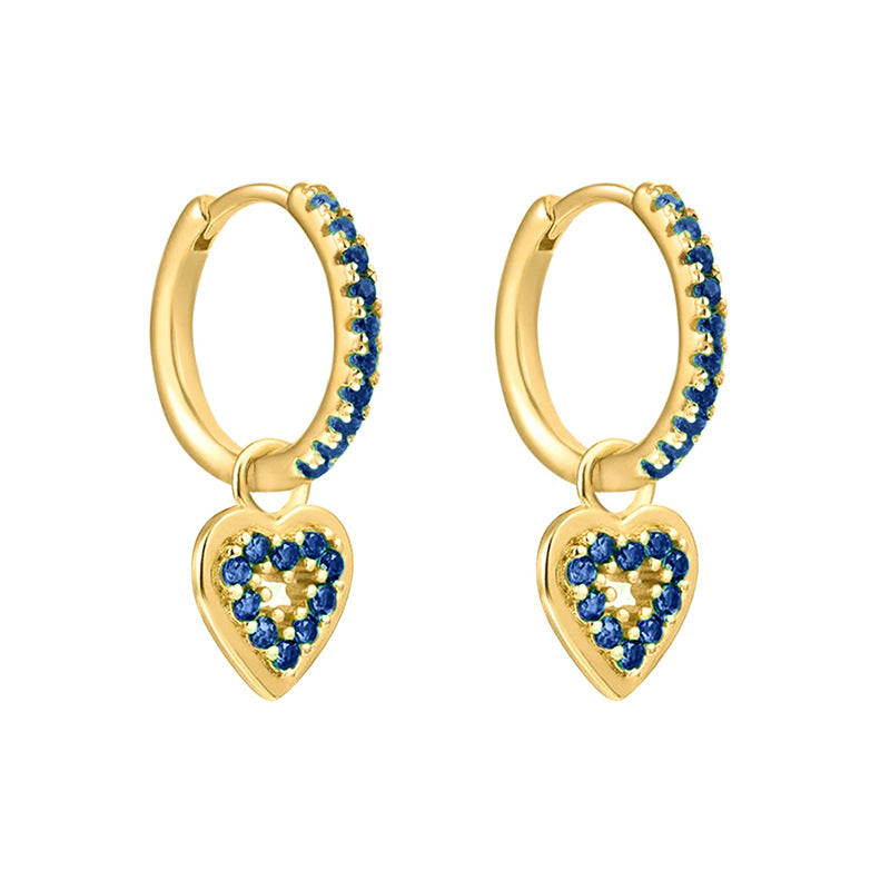 Sier Needle Fashion Classic Retro Hollow Heart Stud Earrings