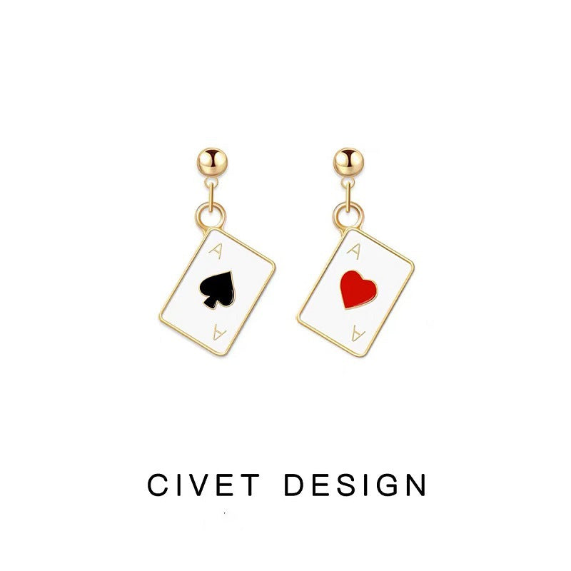 Poker Simple Ear Clip Short High-grade Stud Earrings
