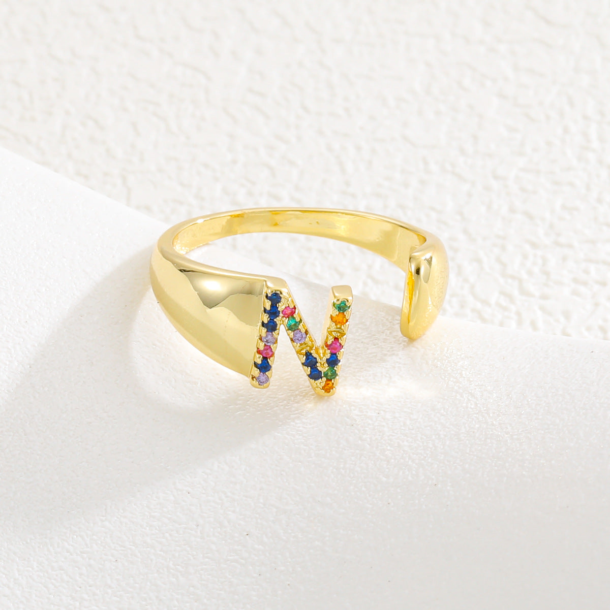 Letters Gold Plated Cell Phone Finger Ring