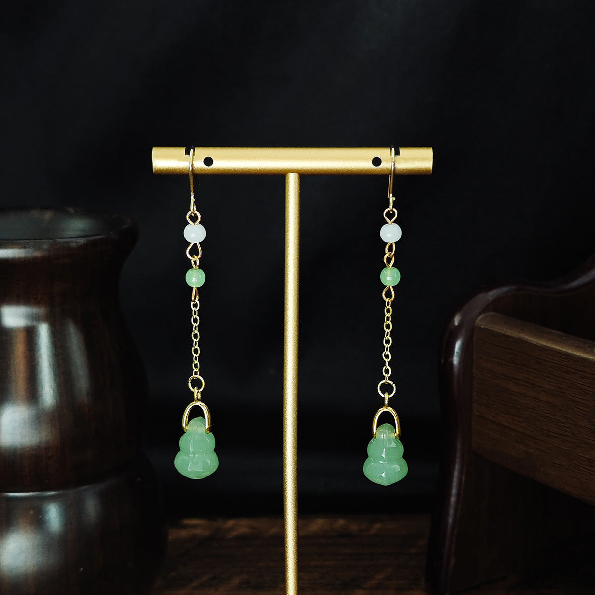 Selection Of Chinese Ancient Style Beaded Long Fringe National Hollow Earrings