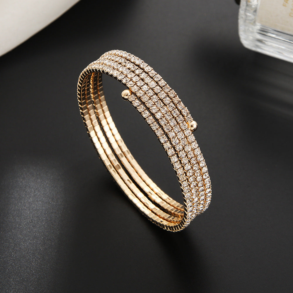 Women's Steel Wire Elastic Fashion Simple Rhinestone Bracelet