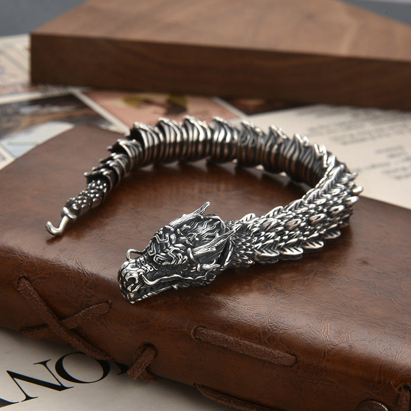 Men's Distressed Dragon Head Keel Three-dimensional Hip Hop Bracelets