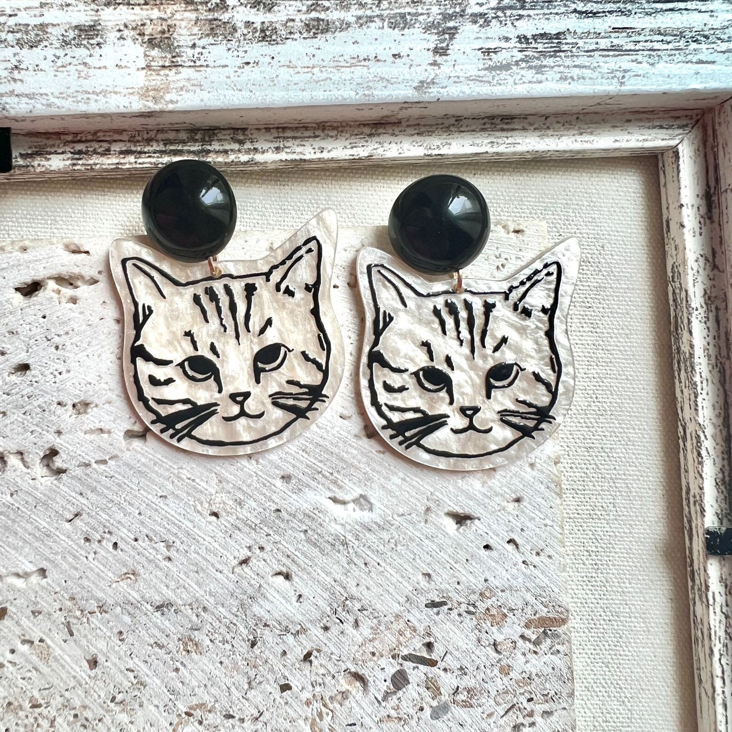 Iti Acrylic Female Design Personality Cat Head Vitality Full Of Earrings