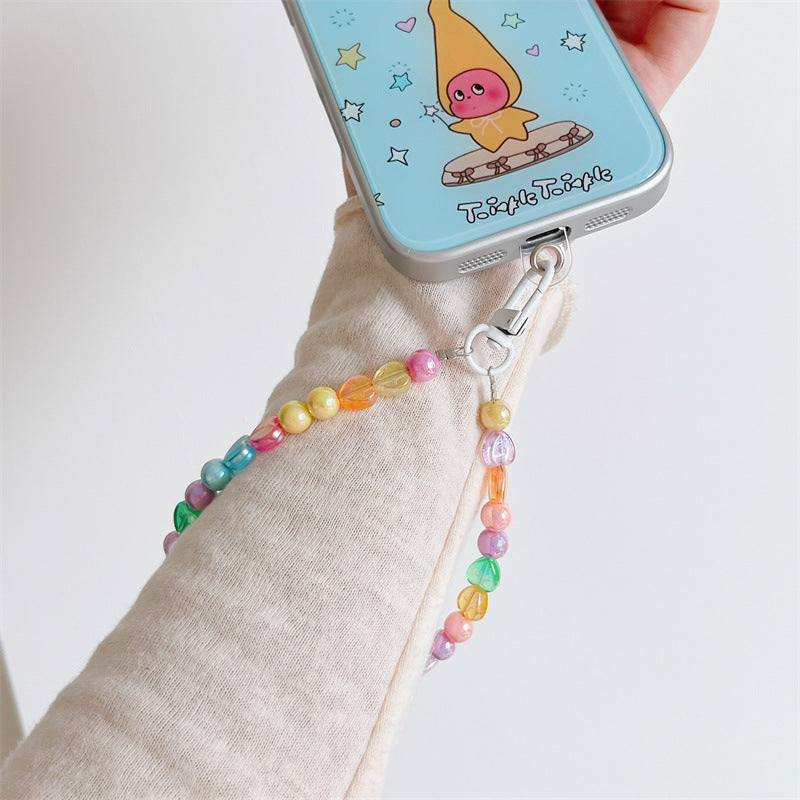 Women's Butterfly Solid Color Colorful Beads Mobile Bracelet