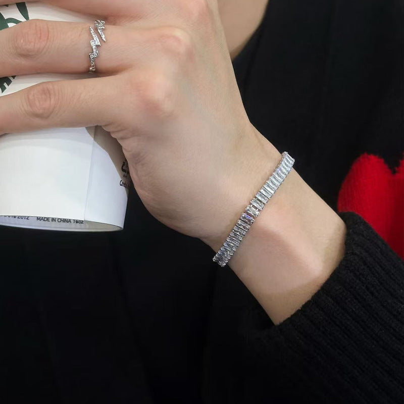 Women's Light Luxury High-grade Sterling Sier Flashing Zircon Bracelets