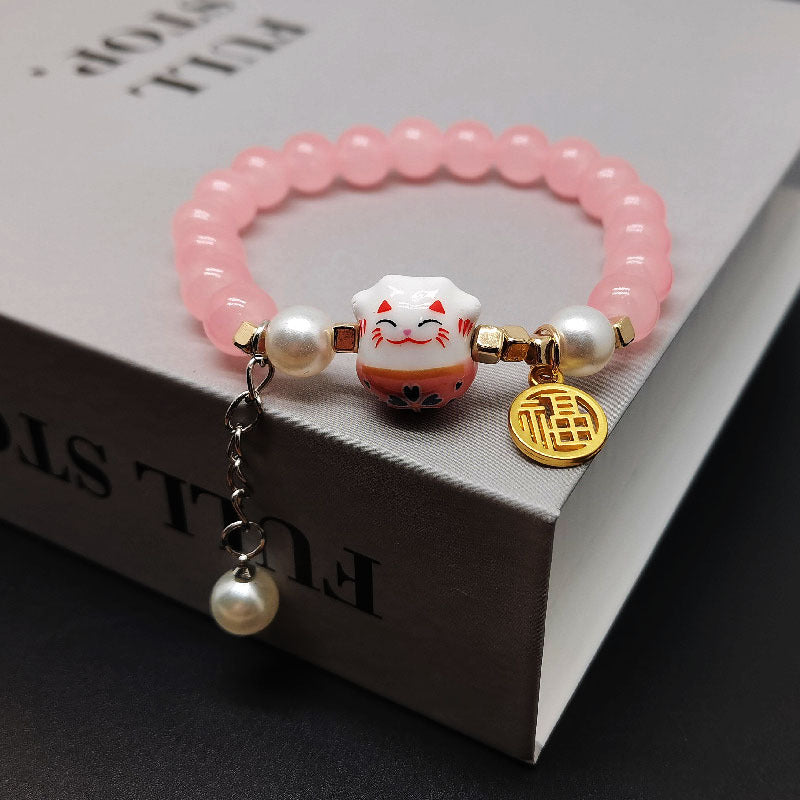 Cat Monster Strawberry Red Rope Braid Bracelets