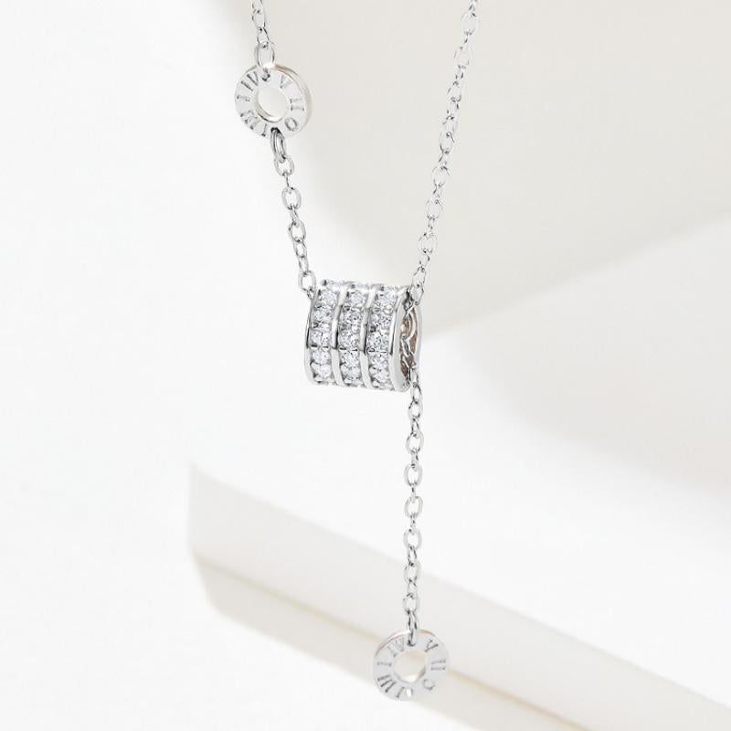 Source Small Waist Tassel Full Diamond Sterling Necklace