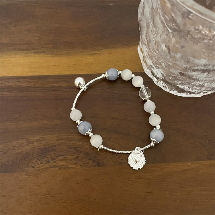 Bracelets en cristal rose pour femmes, Quartz fraise naturel, cœur d'amour doux et frais