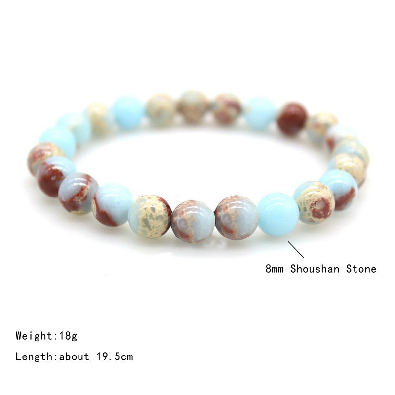 Women's & Men's Frosted Natural Stone Volcanic Rock Tigereye And Bracelets