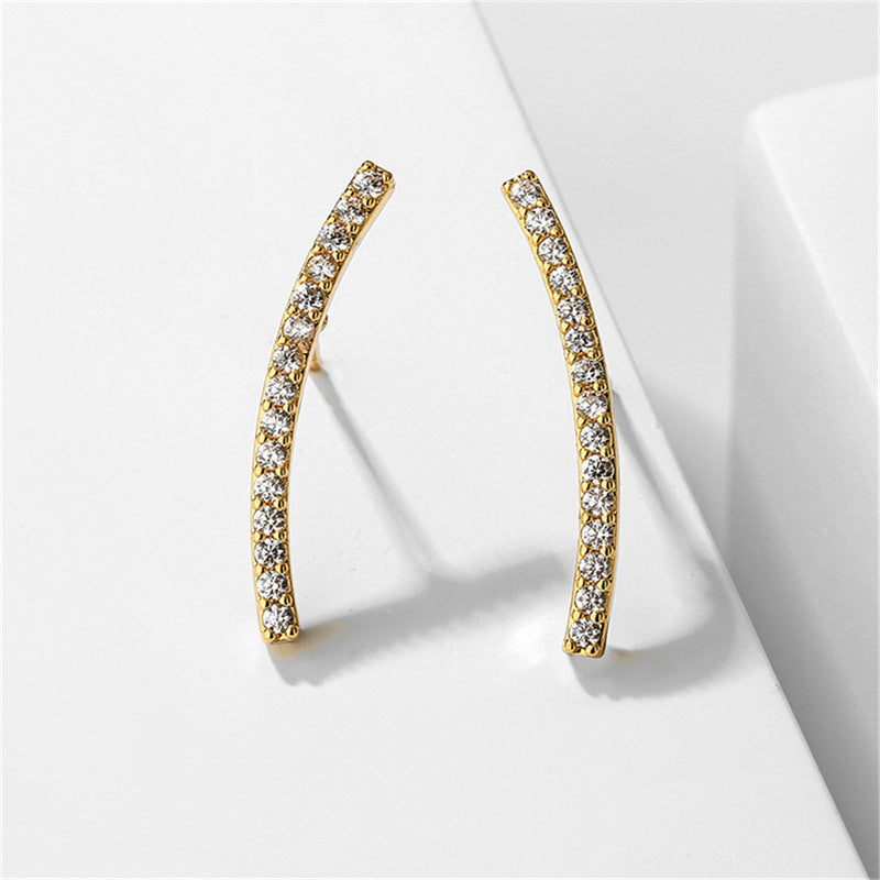 Zircon Geometric Temperament Wild Niche High Earrings