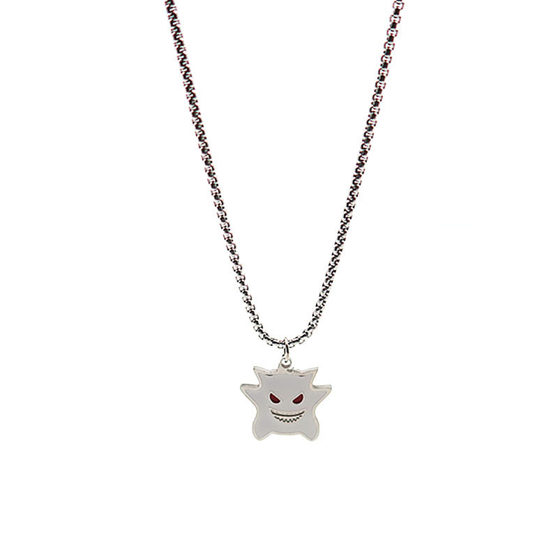Women's & Men's Little Devil Titanium Steel For Trendy Street Long Necklace