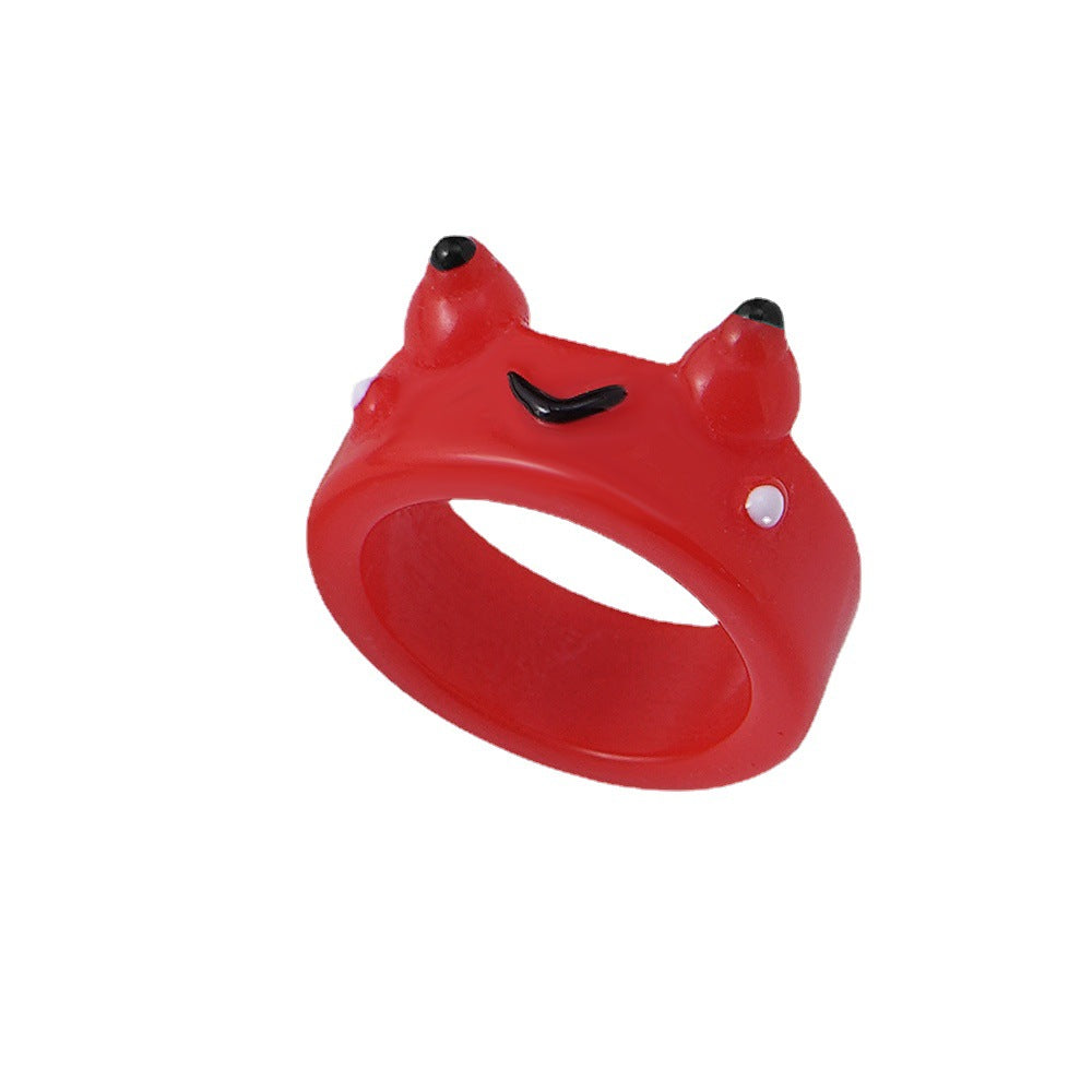 Cartoon Frog Fashion Cute Resin Index Rings