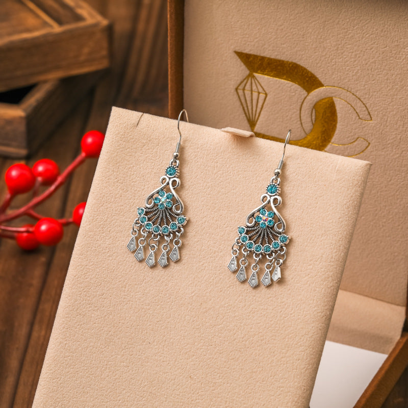 Turquoise Ethnic Style Retro Alloy Yunnan Rings