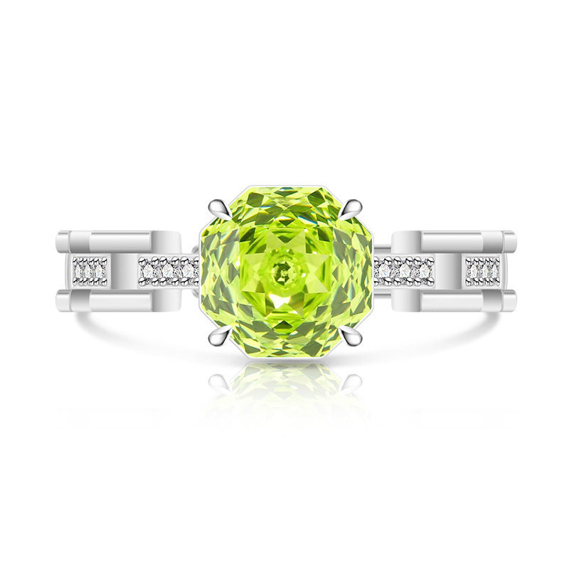 Rose Cut Inlaid Super Flash Fashion Live Ring