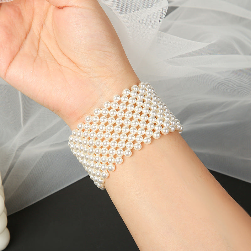 Pearl Fashion Hand-woven Beads Bridal Imitation Bracelets