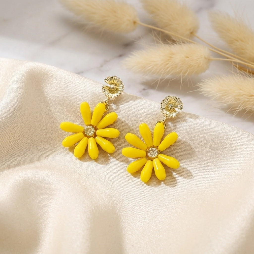 Sier Flower Tassel Affordable Luxury Fashion Earrings