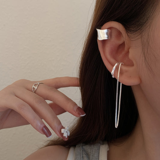 Clips d'oreille géométriques, bracelets féminins non percés