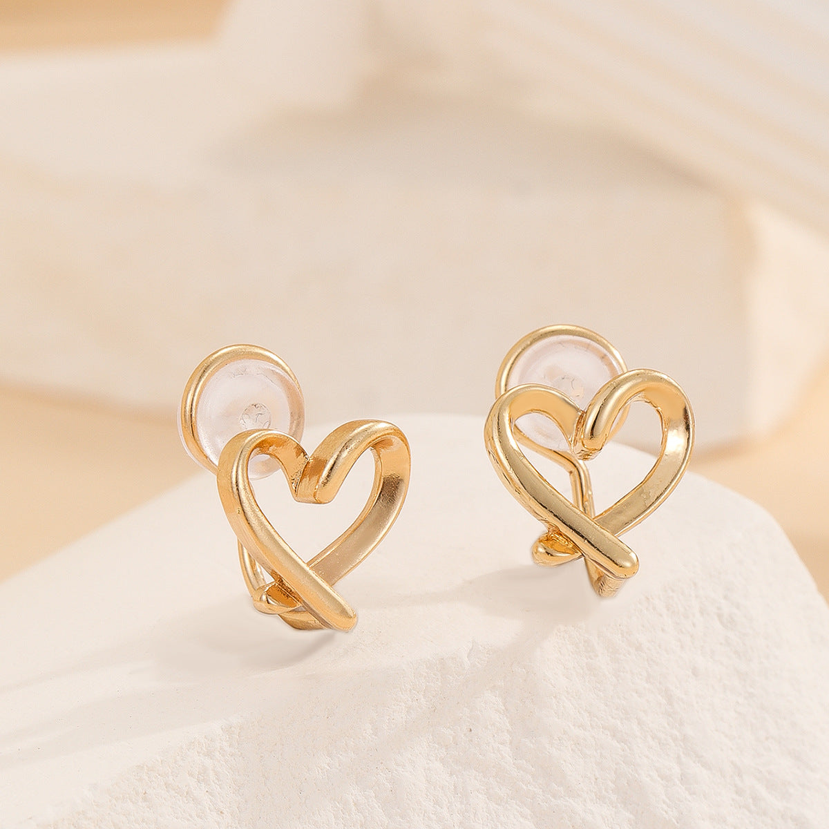 Silicone Heart Shape Simple High Class Elegant Ear Clip