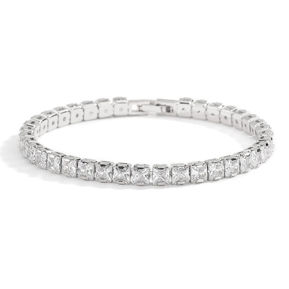 Men's Geometric Full Rhinestone Zircon Female Simulation Bracelets