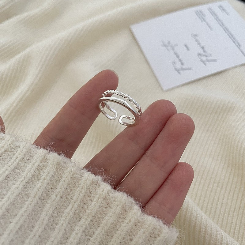 Sense Elastic String Small Pieces Of Sier Female Ring
