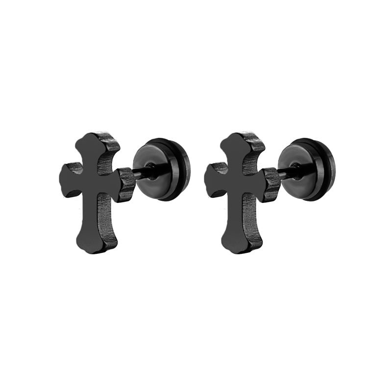 Fashion Titanium Steel High-grade Cross Unique Hipster Ear Buckle