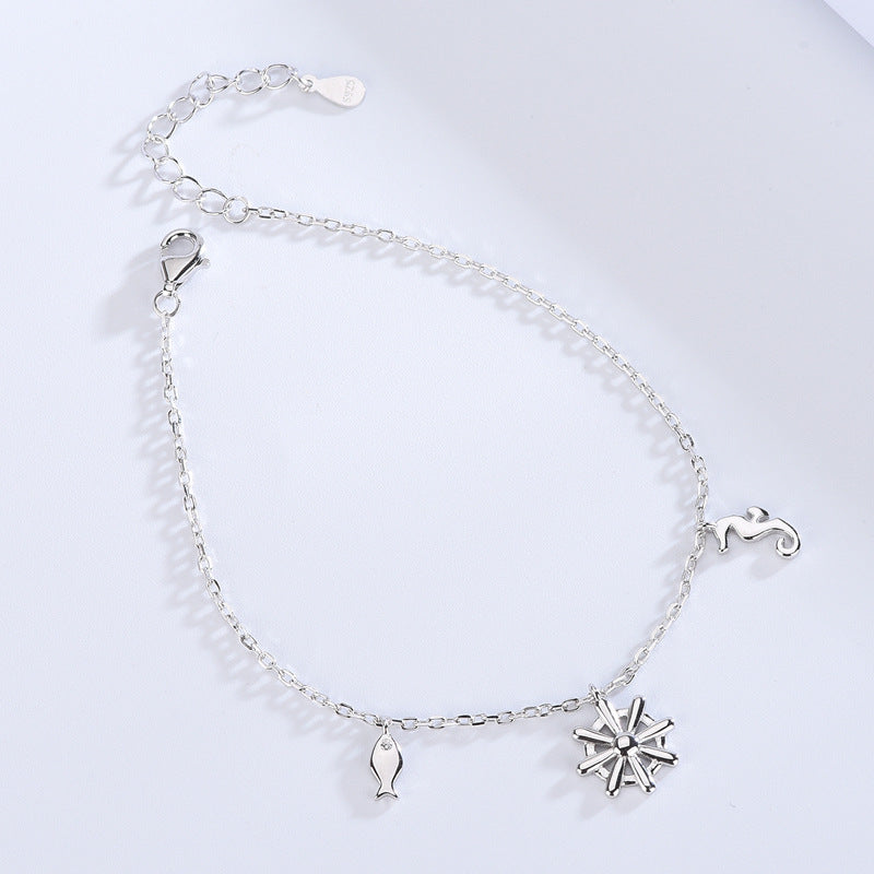 Women's Rudder Sier Korean Fashion Beauty Boat Anchor Bracelets