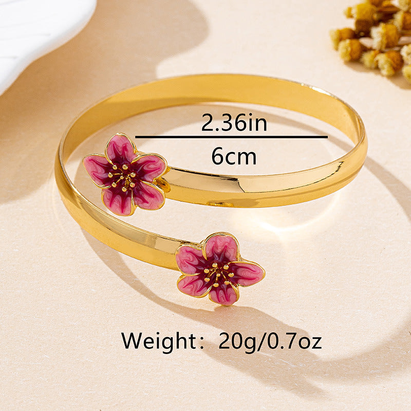 Pleated Flower Pattern Open Fashion Refined Bracelet