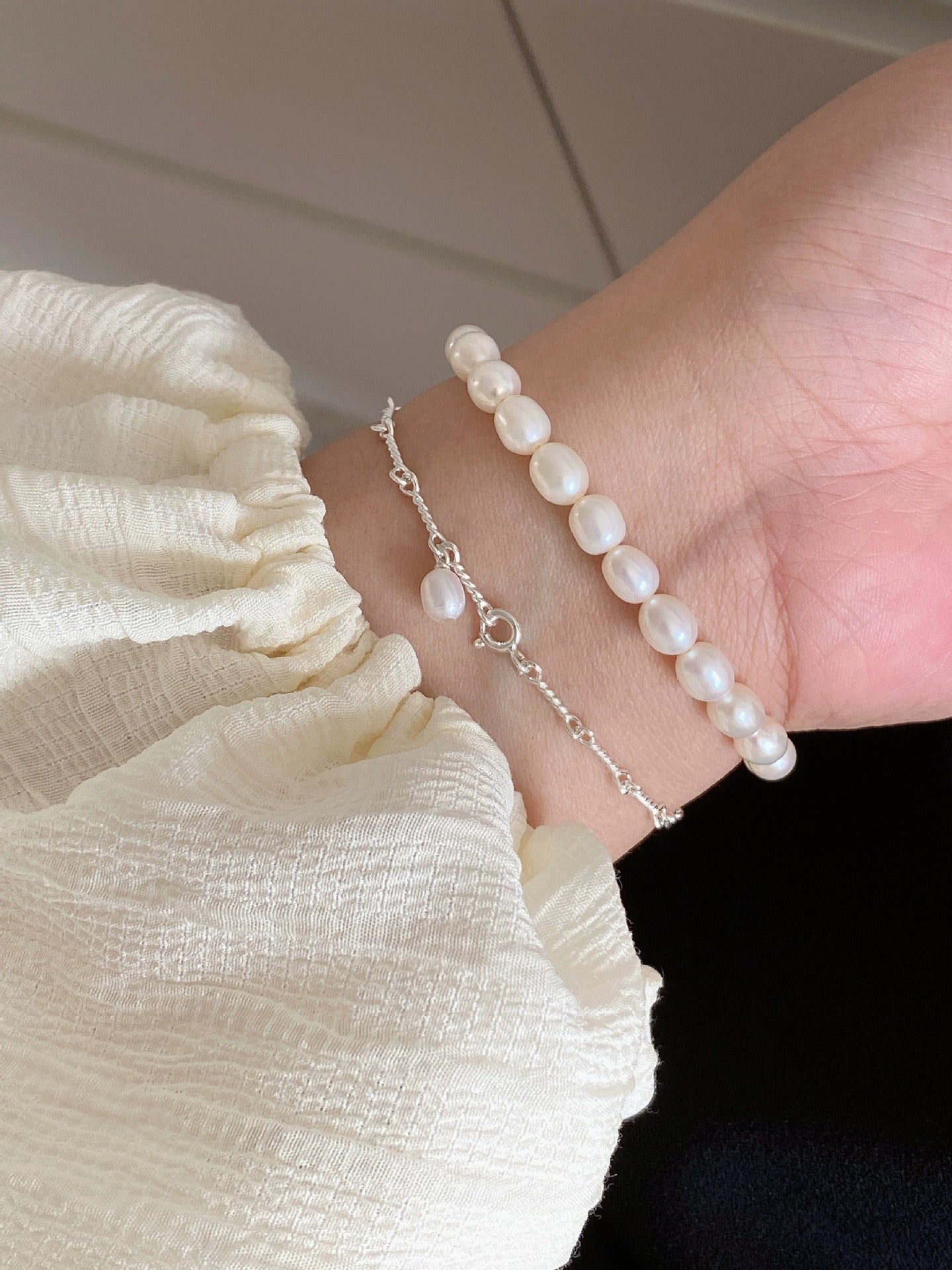 Bracelets à petite chaîne torsadée exquise en argent sterling pour femme