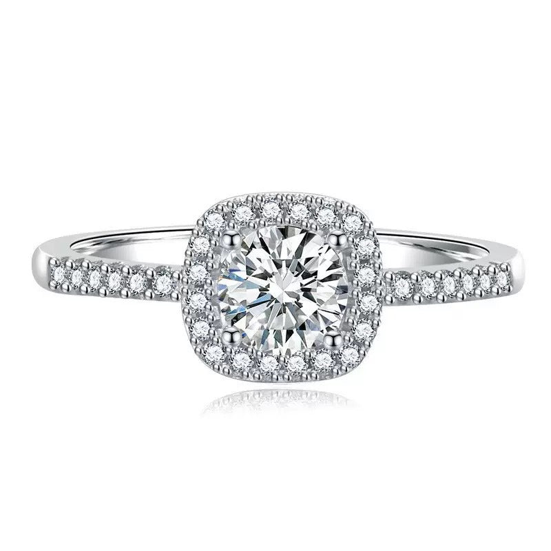 Women's Sugar Cube Light Luxury High-grade Sense Moissanite With Rings