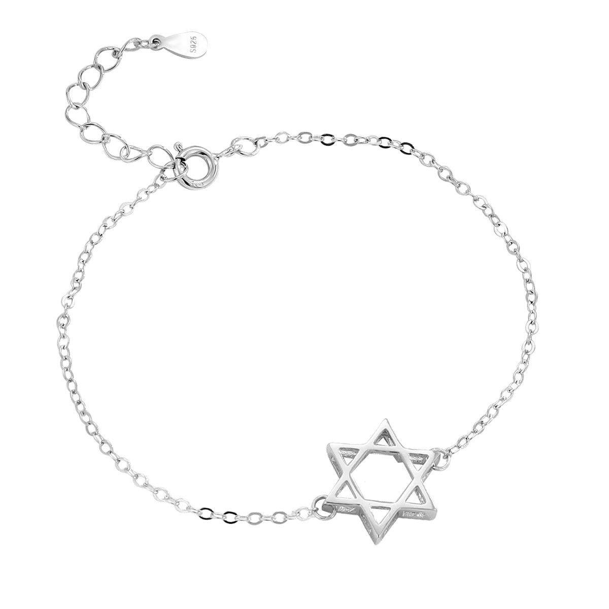 Bracelets d'ornement de sens élevé de minorité capricieuse d'étoile à Six branches en argent Sterling pour femmes