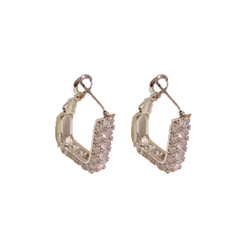 Boucles d'oreilles à fermeture à ressort carrées de luxe pour femmes, douces et légères