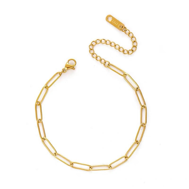 Women's Fashion Long Chain Stainless Steel Cross Bracelet