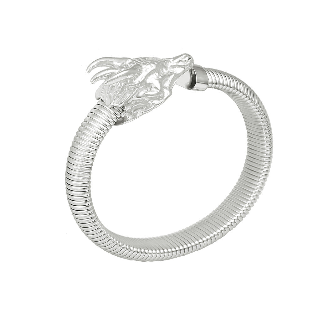Women's & Men's Stainless Steel Fashion Exaggerated High Sense Open-ended Bracelet