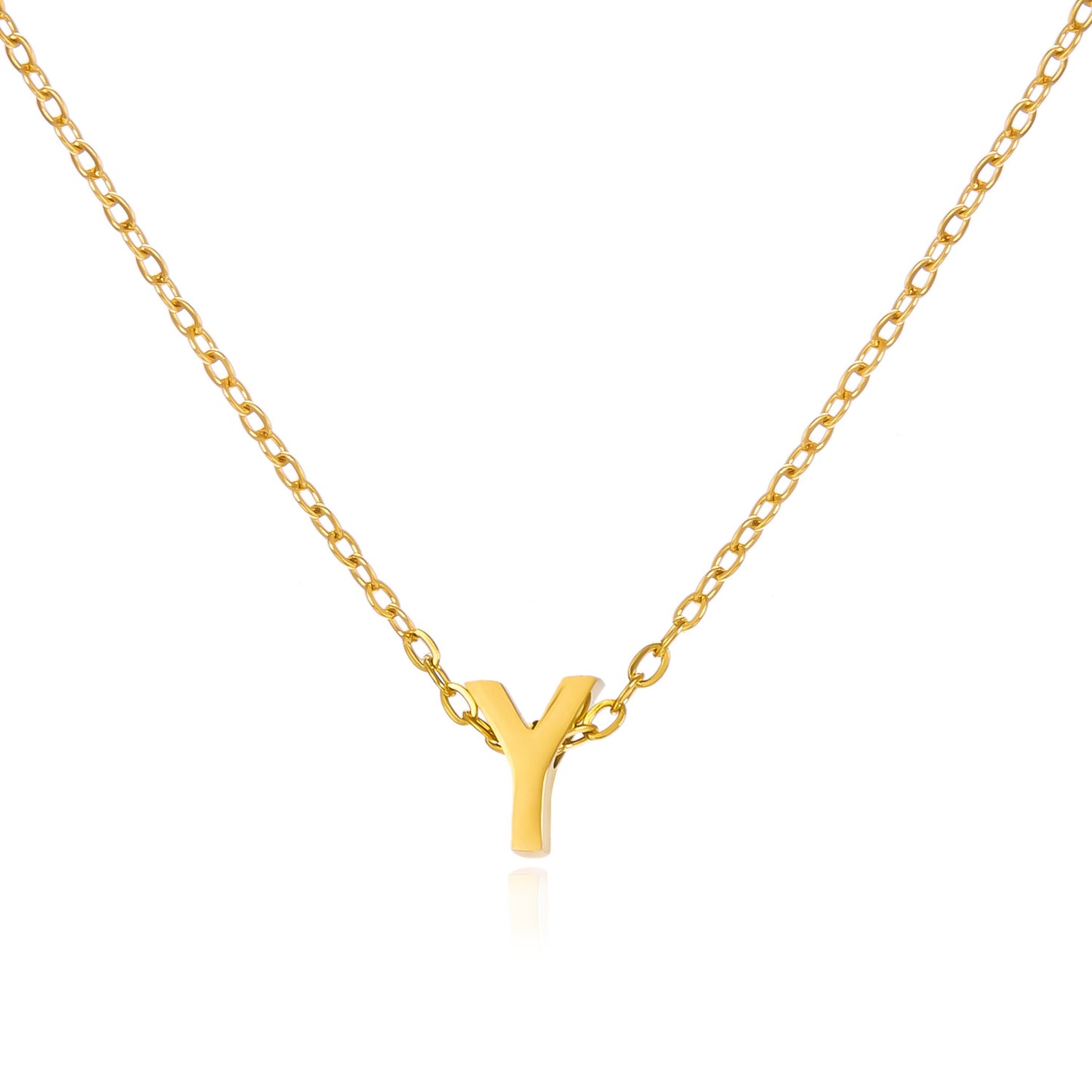 Letter Personalized Simple Stainless Steel Clavicle Pendants
