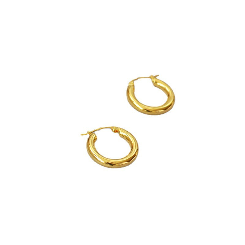 Metallic Simple Personality Fashionable Exquisite Gold-plated Earrings