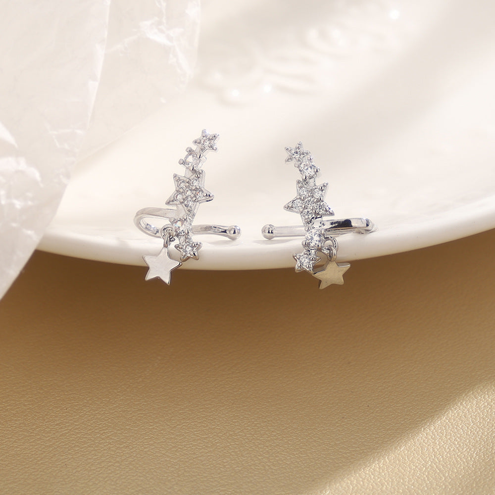 Rhinestone Temperamental Tassels Star No Pierced Painless Pseudo Ear Clip
