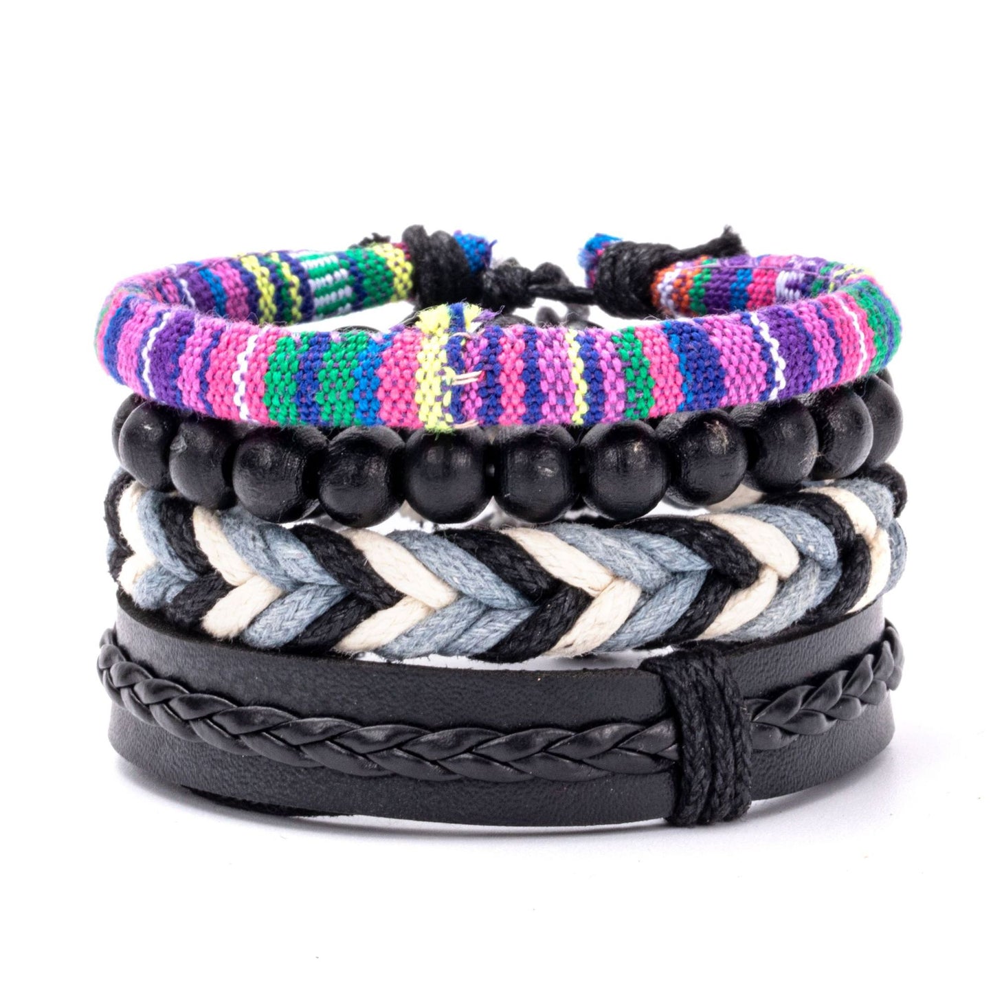 Women's Bohemian Style Ethnic Colorful Beaded Woven Bracelets