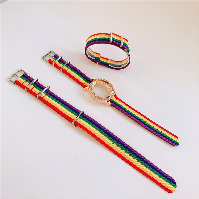 Bracelets confortables et élégants en forme de cœur coloré arc-en-ciel