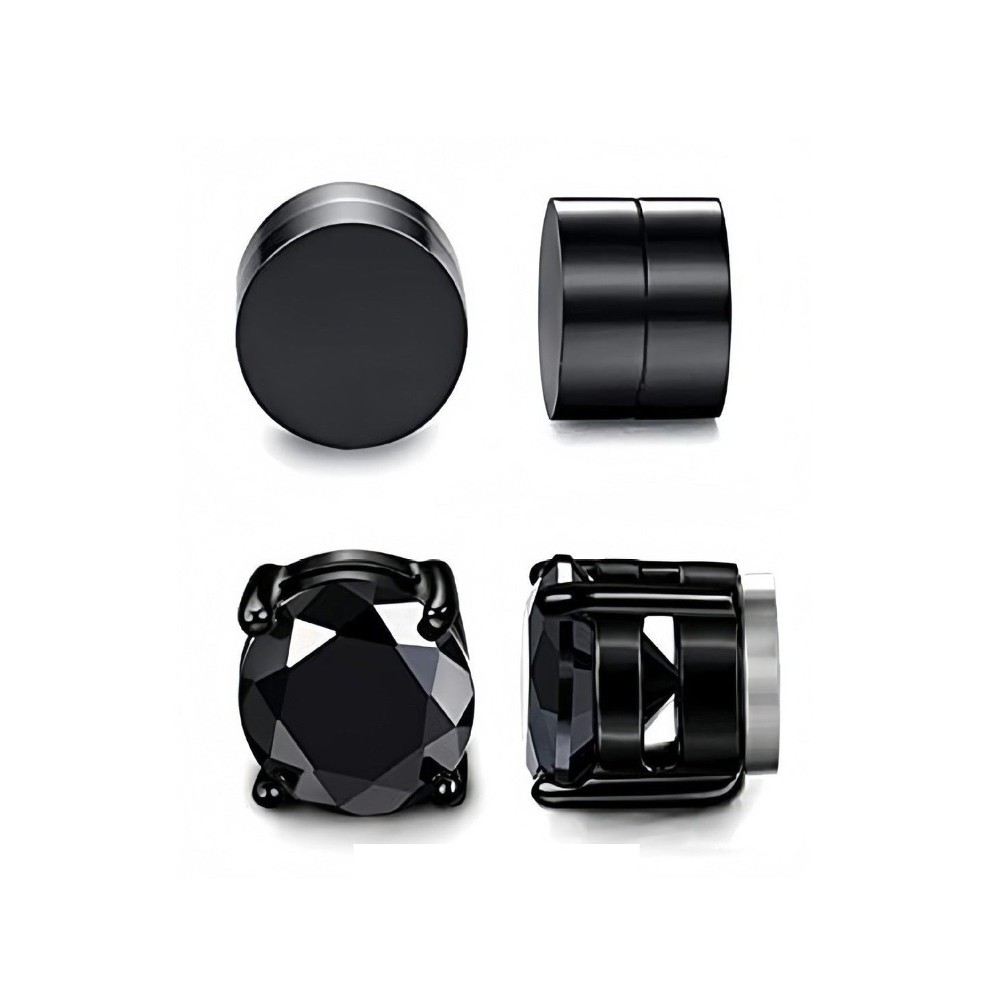 Zircon Stainless Steel Magnet Clips Couple Ear Clip