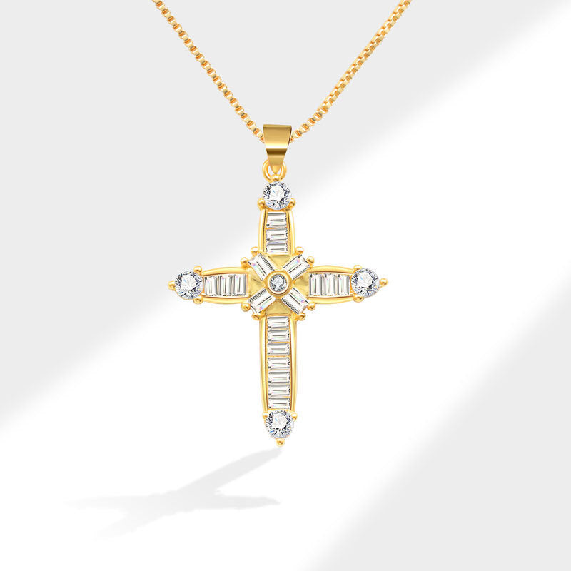 Women's Simple Light Cross Style Korean Elegant Mini Clavicle Chain Fashion Necklace