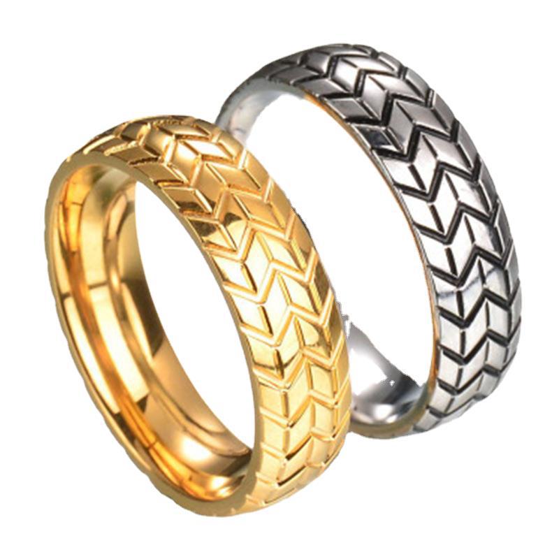 Women's & Men's & Electroplating Three-dimensional Carved Tire And Rings