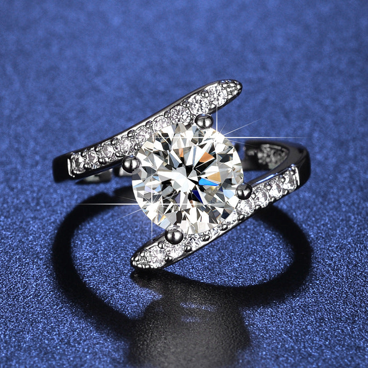 Inlaid Zircon Geometric Female Light Luxury Minority Style Rings