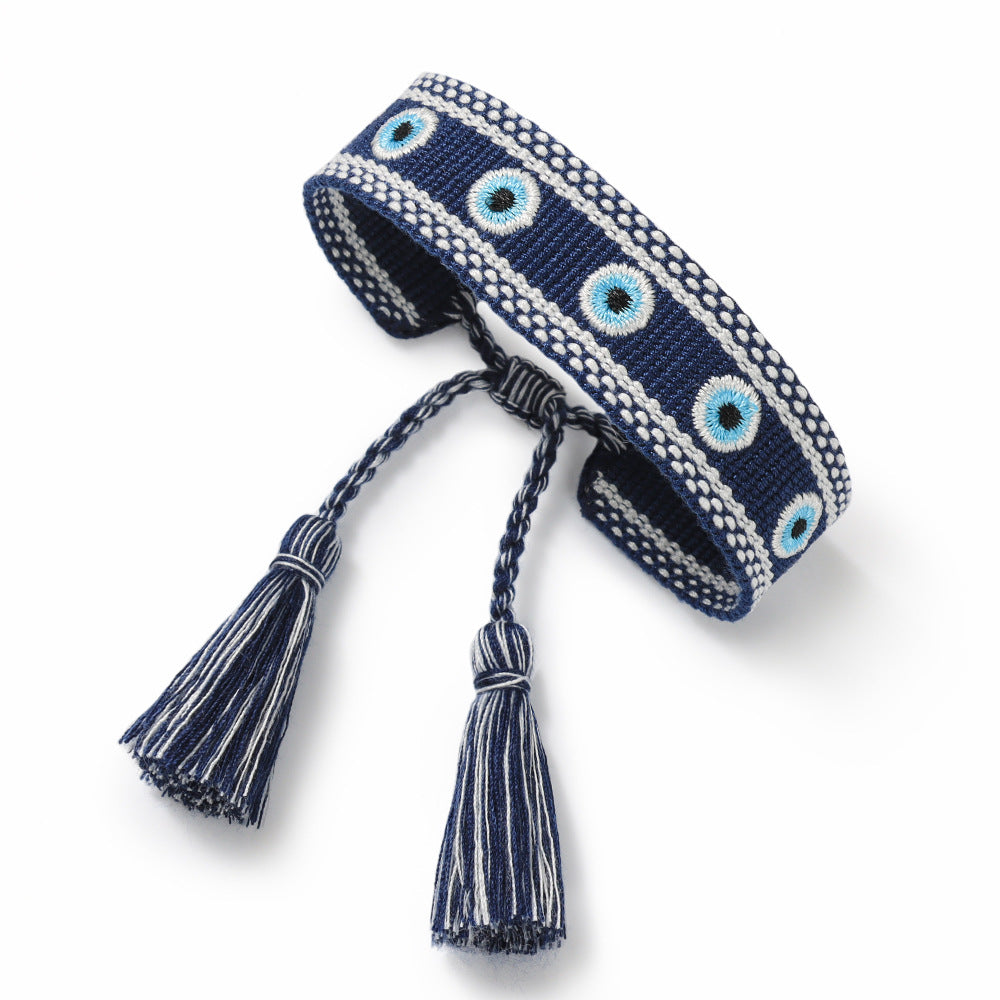 Women's Devil's Eye Woven Fashion Lucky Hand-woven Tassel Bracelets