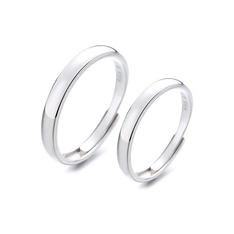 Women's & Men's & Couple Pure Sier And One Pair Rings