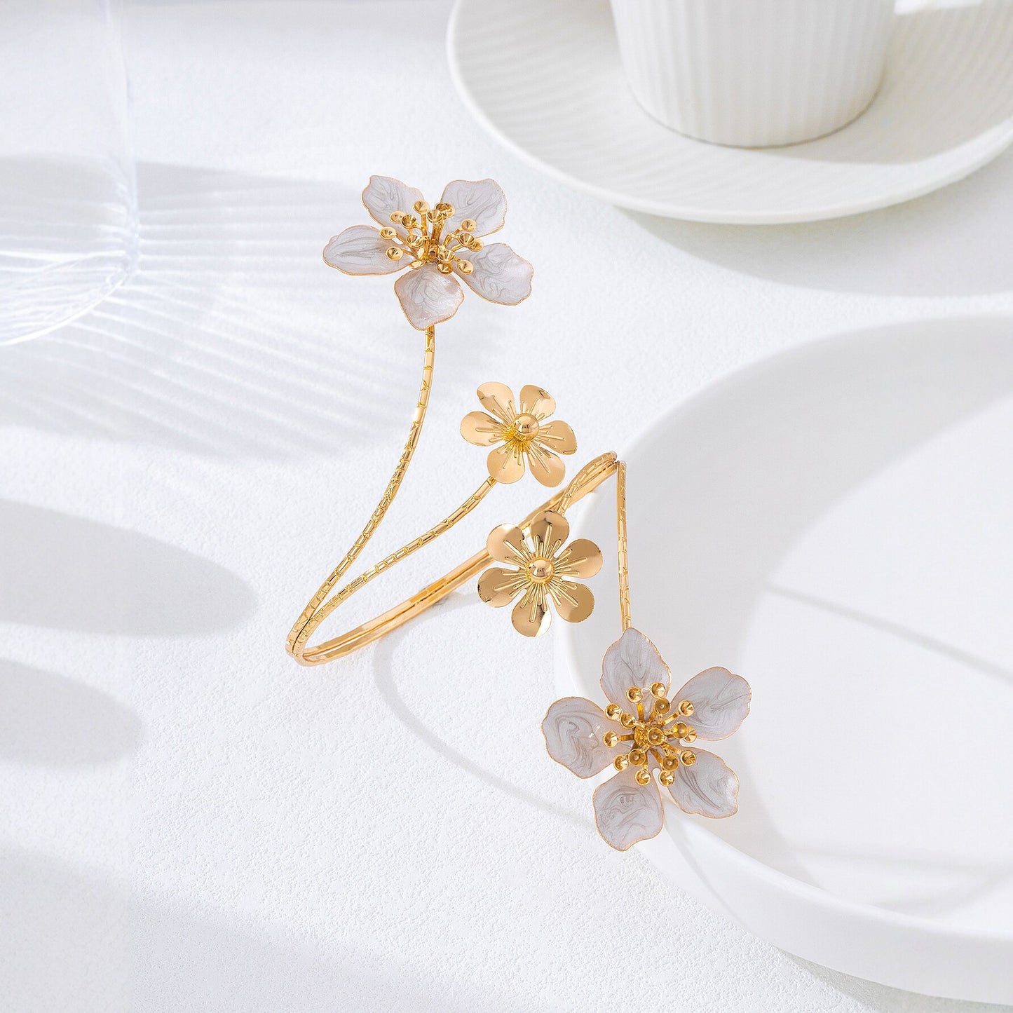 Flowers Armband Metal Opening Fashion Five Petal Flower Bracelet
